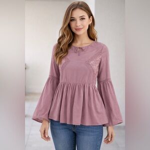 Forever 21 Dusty Purple Peplum Blouse Y2K